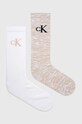 Nogavice Calvin Klein Jeans 2-pack Visoke nogavice bež 701224129