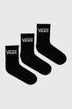 Ponožky Vans 3-pak dlhé ponožky čierna VN000BHXBLK1