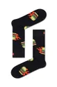 čierna Ponožky Happy Socks Flaming Burger Sock Unisex