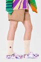 Odzież Happy Socks skarpetki Embroidered Flower Crew Sock P000190 beżowy