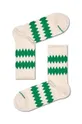μπεζ Κάλτσες Happy Socks Zigzag 3/4 Crew Sock Unisex