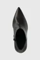 čierna Kožené členkové topánky Calvin Klein WRAP STILETTO ANKLE