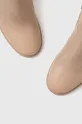béžová Kožené členkové topánky Calvin Klein CURVED STIL ANKLE BO
