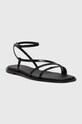 Calvin Klein sandały skórzane SQUARED SANDAL HW0HW01603 czarny AW23