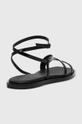 Kožené sandále Calvin Klein SQUARED SANDAL  Zvršok: Lakovaná koža Vnútro: Prírodná koža Podrážka: Syntetická látka