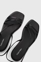 Calvin Klein sandały skórzane SQUARED SANDAL czarny HW0HW01603