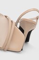 Calvin Klein sandały skórzane GEO STILETTO ASY SAN beżowy HW0HW01609