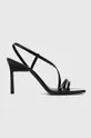 чорний Шкіряні сандалі Calvin Klein GEO STILETTO ASY SAN Жіночий