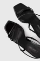 čierna Kožené sandále Calvin Klein GEO STILETTO ASY SAN