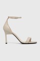 Calvin Klein bőr szandál GEO STILETTO SANDAL tűsarok bézs HW0HW01610