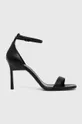 čierna Kožené sandále Calvin Klein GEO STILETTO SANDAL Dámsky