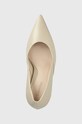 Kožené lodičky Calvin Klein GEO STILETTO PUMP 90 béžová HW0HW01769