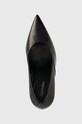Δερμάτινες γόβες Calvin Klein GEO STILETTO PUMP 90 μαύρο HW0HW01769