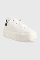 Calvin Klein bőr sportcipő SQUARED FLATFORM CUP HW0HW01775 fehér AW23