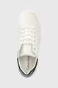 Kožené tenisky Calvin Klein SQUARED FLATFORM CUP biela HW0HW01775