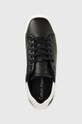 Calvin Klein sneakersy skórzane SQUARED FLATFORM CUP czarny HW0HW01775