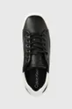 fekete Calvin Klein bőr sportcipő SQUARED FLATFORM CUP