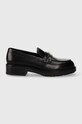 Calvin Klein mokasyny RUBBER SOLE LOAFER W imitacja skóry licowej czarny HW0HW01791