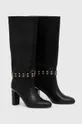 Usnjeni elegantni škornji Just Cavalli črna