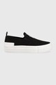 Calvin Klein Jeans tenisówki BOLD VULC FLATF SLIP slip on czarny YW0YW01040