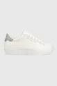 λευκό Δερμάτινα αθλητικά παπούτσια Calvin Klein Jeans VULC FLATFORM LACEUP Γυναικεία
