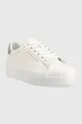 Δερμάτινα αθλητικά παπούτσια Calvin Klein Jeans VULC FLATFORM LACEUP λευκό