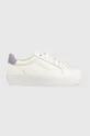 λευκό Δερμάτινα αθλητικά παπούτσια Calvin Klein Jeans VULC FLATFORM LACEUP Γυναικεία