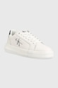 Usnjene superge Calvin Klein Jeans CHUNKY CUPSOLE MONO YW0YW01224 bela AW23