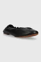 Tommy Hilfiger bőr balerina cipő TH ELEVATED ELASTIC fekete