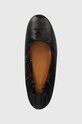 Δερμάτινες μπαλαρίνες Tommy Hilfiger TH ELEVATED ELASTIC μαύρο FW0FW07222