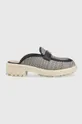 sötétkék Tommy Hilfiger papucs TH WOVEN MULE LOAFER Női