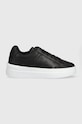 Tommy Hilfiger sneakersy skórzane EMBOSSED COURT SNEAKER platforma czarny FW0FW07297