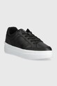 Δερμάτινα αθλητικά παπούτσια Tommy Hilfiger EMBOSSED COURT SNEAKER FW0FW07297 μαύρο AW23