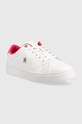 Кожаные кроссовки Tommy Hilfiger ELEVATED ESSENTIAL COURT SNEAKER FW0FW07377 белый AW23
