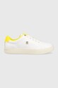Δερμάτινα αθλητικά παπούτσια Tommy Hilfiger ELEVATED ESSENTIAL COURT SNEAKER φλατ λευκό FW0FW07377