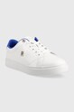 Kožené tenisky Tommy Hilfiger ELEVATED ESSENTIAL COURT SNEAKER FW0FW07377 biela AW23