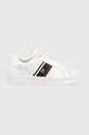 Tommy Hilfiger sneakers in pelle CORP WEBBING SNEAKER flat bianco FW0FW07379