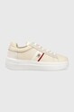 Tommy Hilfiger sneakersy skórzane CORP WEBBING COURT tekstylny beżowy FW0FW07387