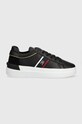 Шкіряні кросівки Tommy Hilfiger CORP WEBBING COURT лицьова шкіра чорний FW0FW07387
