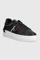 Шкіряні кросівки Tommy Hilfiger CORP WEBBING COURT FW0FW07387 чорний AW23