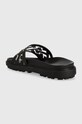 Παπούτσια Δερμάτινες παντόφλες Tommy Hilfiger TH ELEVATED FLAT SANDAL FW0FW07407 μαύρο