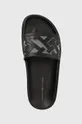 nero Tommy Hilfiger infradito in pelle TH ELEVATED FLAT SANDAL