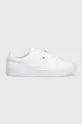 λευκό Δερμάτινα αθλητικά παπούτσια Tommy Hilfiger ESSENTIAL COURT SNEAKER Γυναικεία