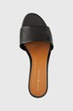 Tommy Hilfiger bőr papucs TH ELEVATED MID HEEL fekete FW0FW07453