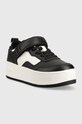Tommy Jeans sneakers din piele TJW VELCRO FLATFORM EN0EN02210 negru AW23