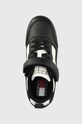 Tommy Jeans sneakers din piele TJW VELCRO FLATFORM negru EN0EN02210