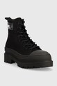 Tommy Jeans botine TJW FOXING CANVAS BOOT EN0EN02216 negru AW23