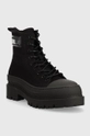 Μποτάκια Tommy Jeans TJW FOXING CANVAS BOOT μαύρο