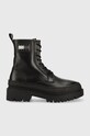 Шкіряні черевики Tommy Jeans TJW FOXING LACE UP без утеплення чорний EN0EN02217