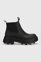 Tommy Jeans botki TJW RUBBER RAIN BOOT imitacja skóry licowej czarny EN0EN02234